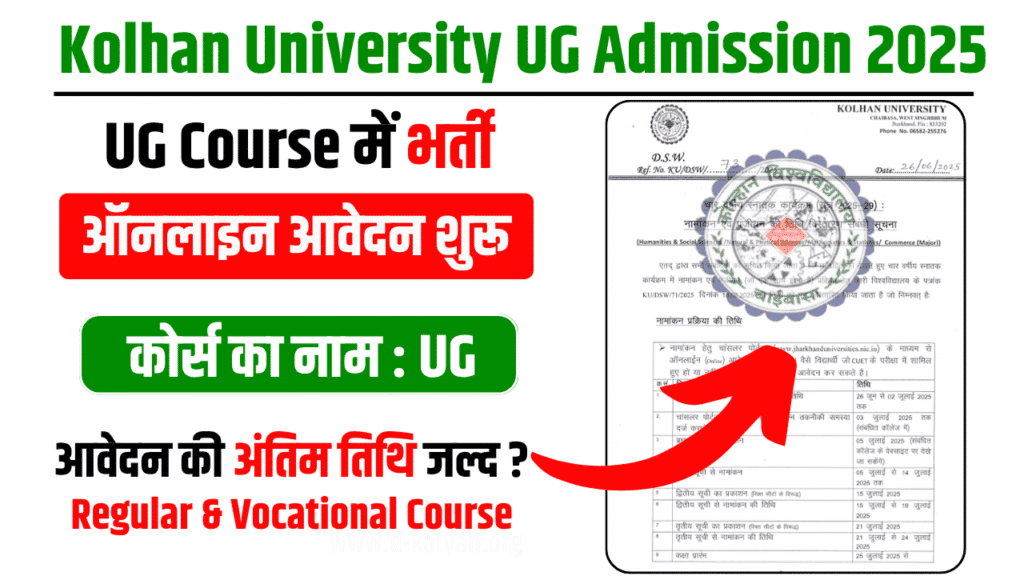 Kolhan University UG Admission 2025