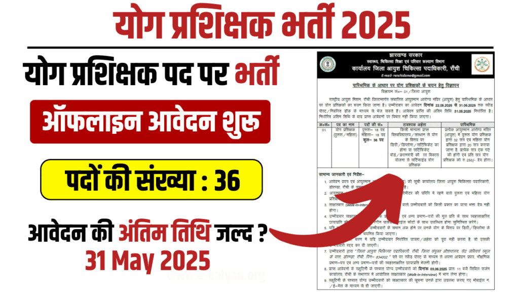 Jharkhand Yoga Trainer Recruitment 2025