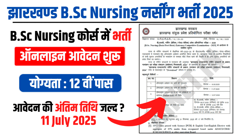 Jharkhand B.Sc Nursing Admission 2025
