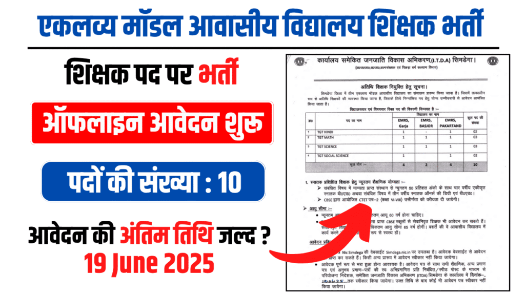 Jharkhand Ekalavya Model School Teacher Recruitment 2025 JhNet