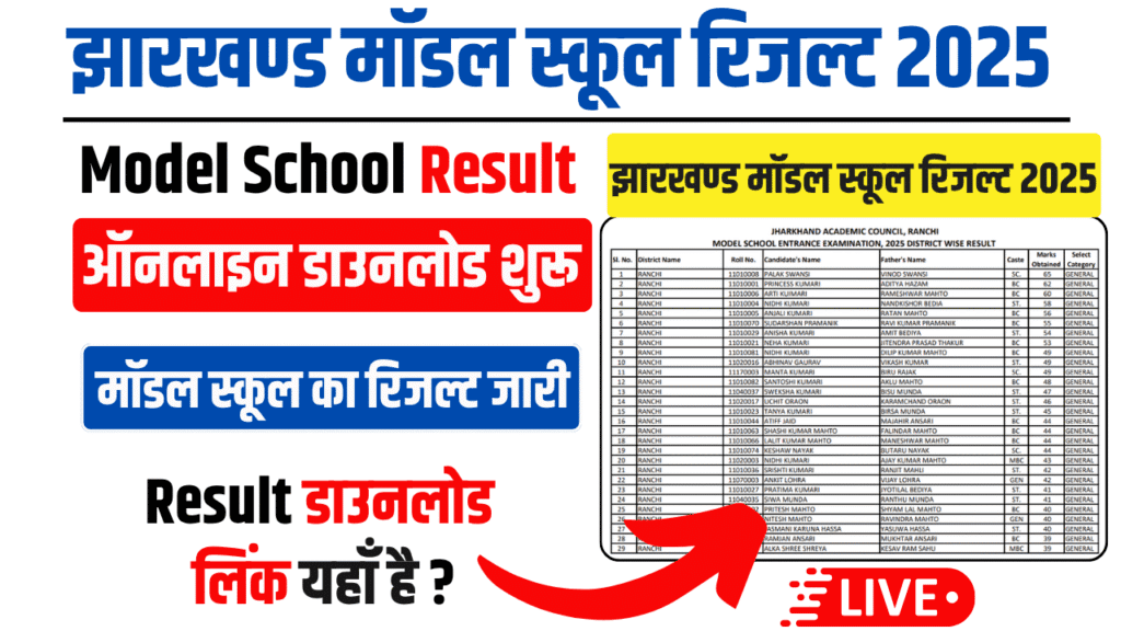 Jharkhand Model School Result 2025