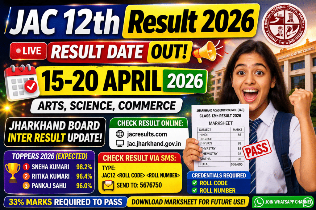 JAC 12th Result 2026 New Result Date