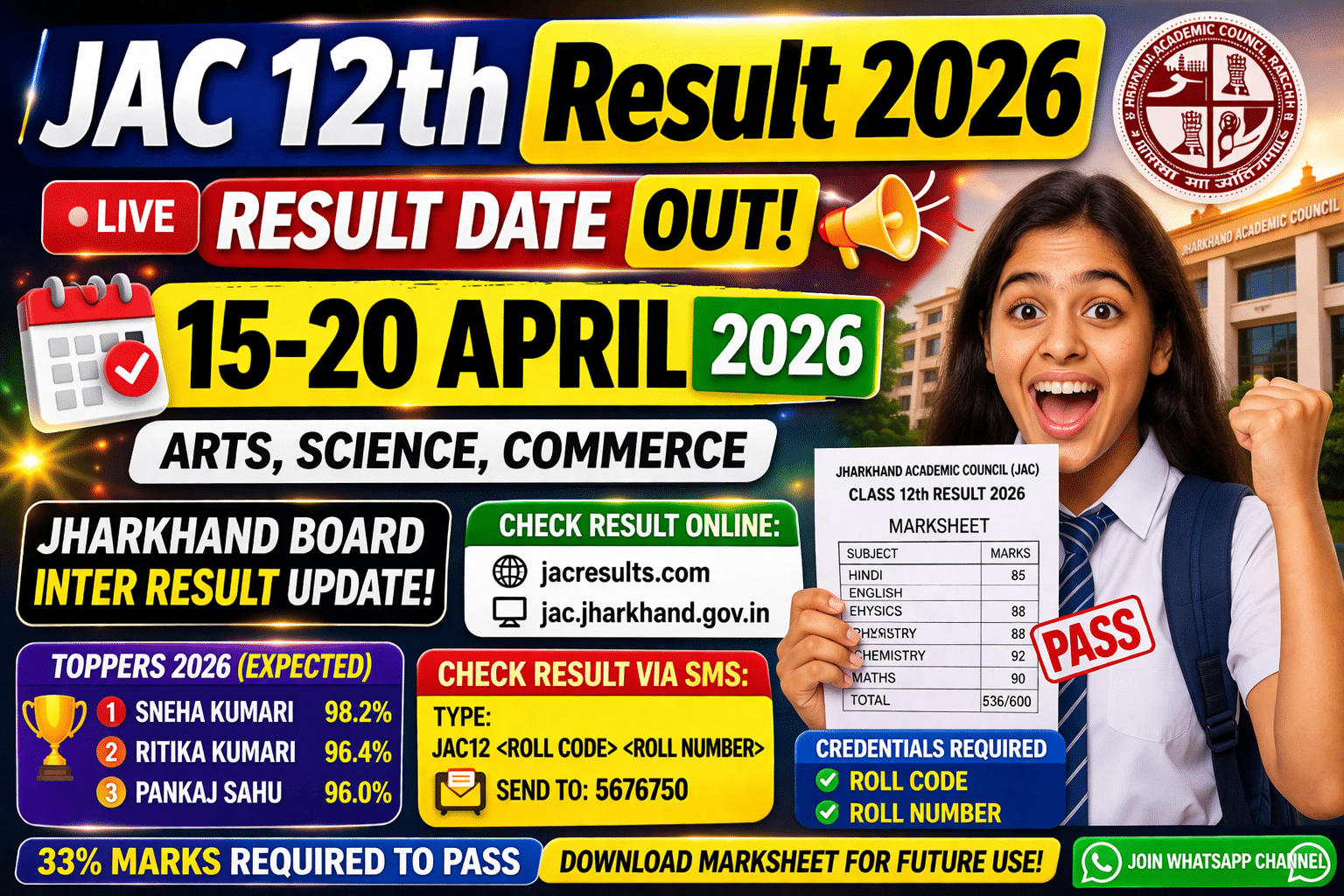 JAC 12th Result 2026 New Result Date