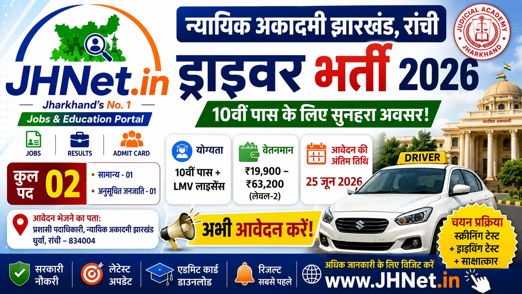 Jharkhand Driver Vacancy 2026
