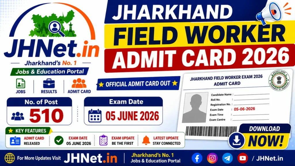 Jharkhand Field Worker Admit Card 2026 Released Soon – Download Hall Ticket, Exam Date & Complete Details 1 Jharkhand Field Worker Admit Card 2026