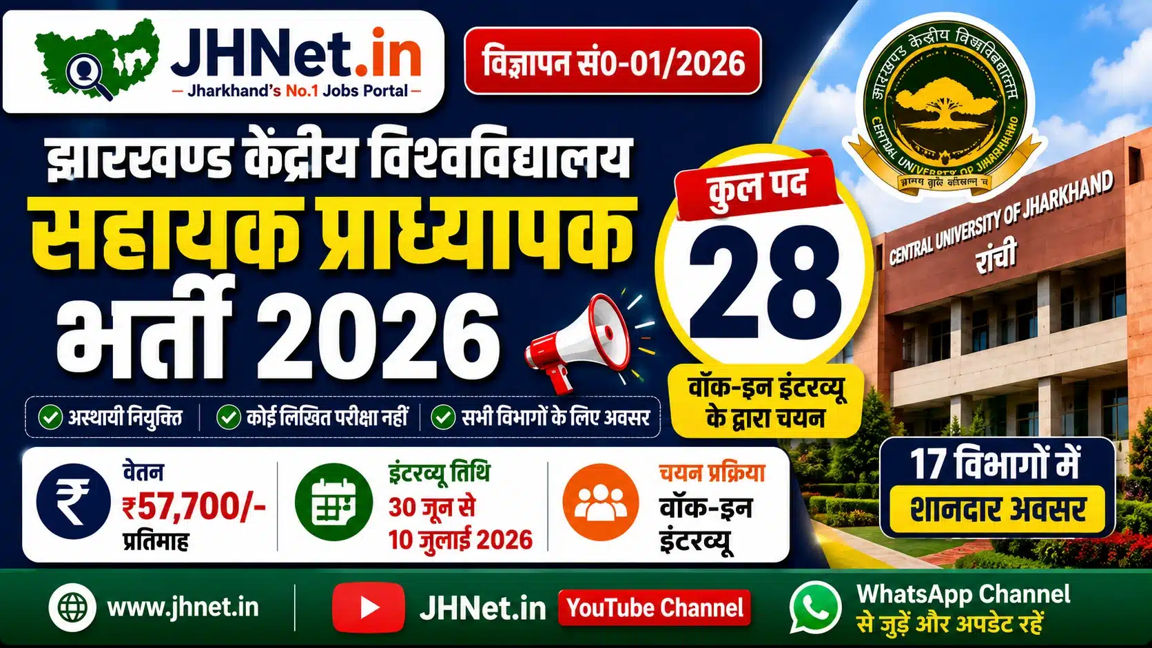 CUJ Assistant Professor Recruitment 2026
