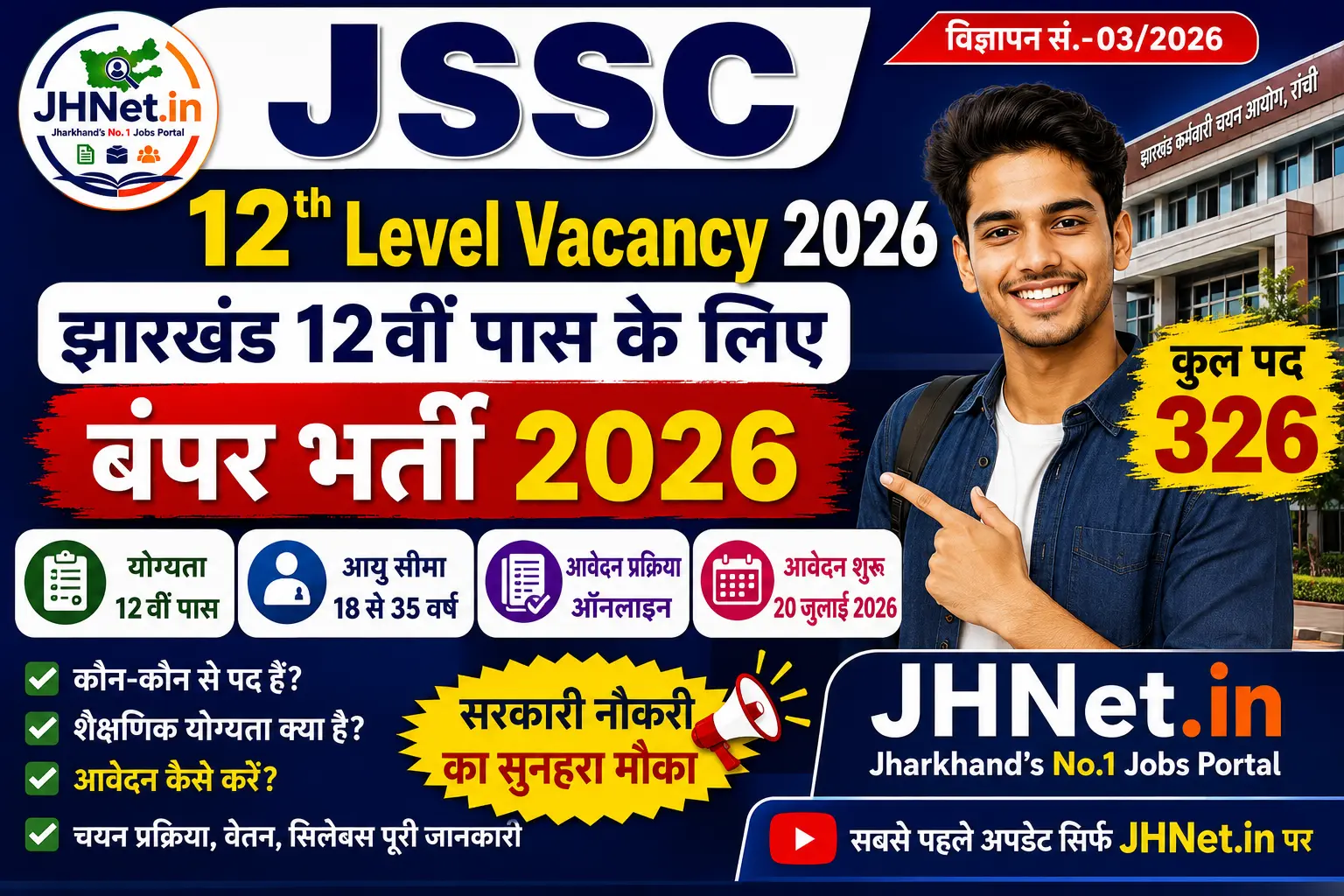 JSSC 12th Level Vacancy 2026