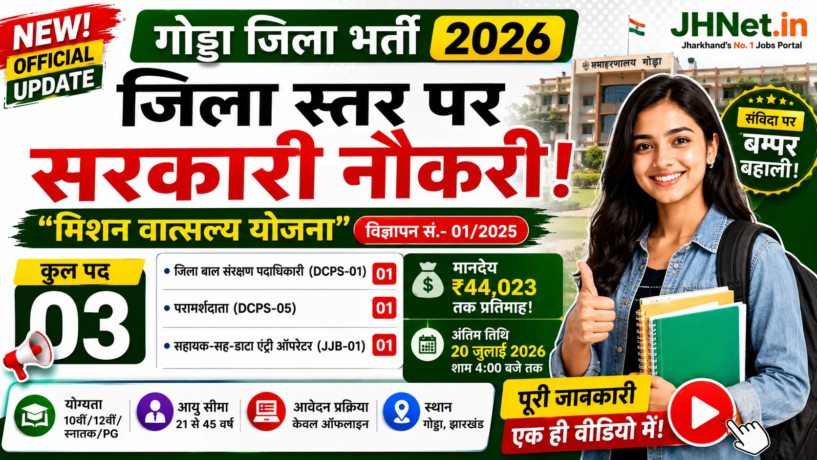 Godda District Level Vacancy 2026