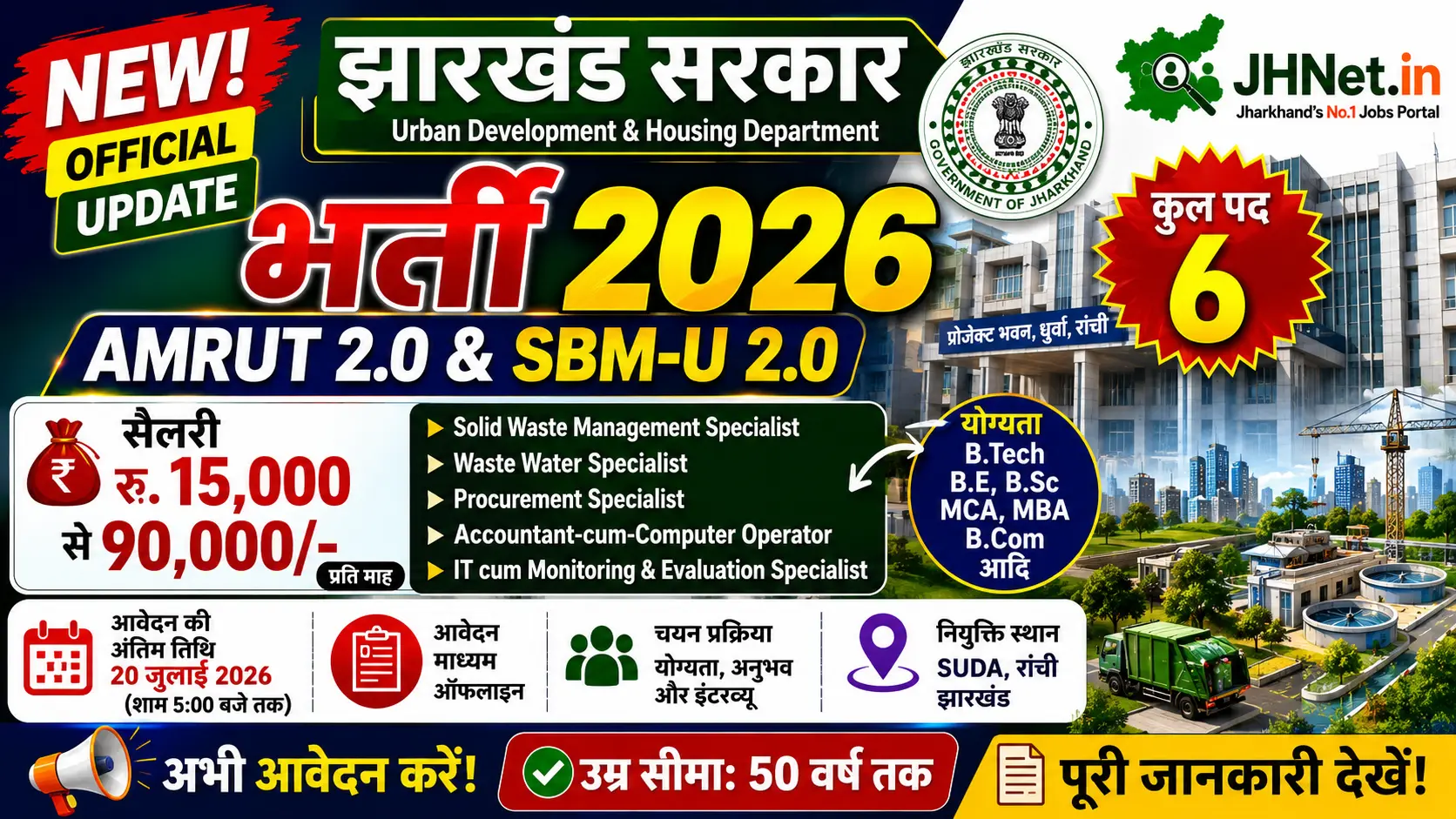 Jharkhand SUDA Recruitment 2026